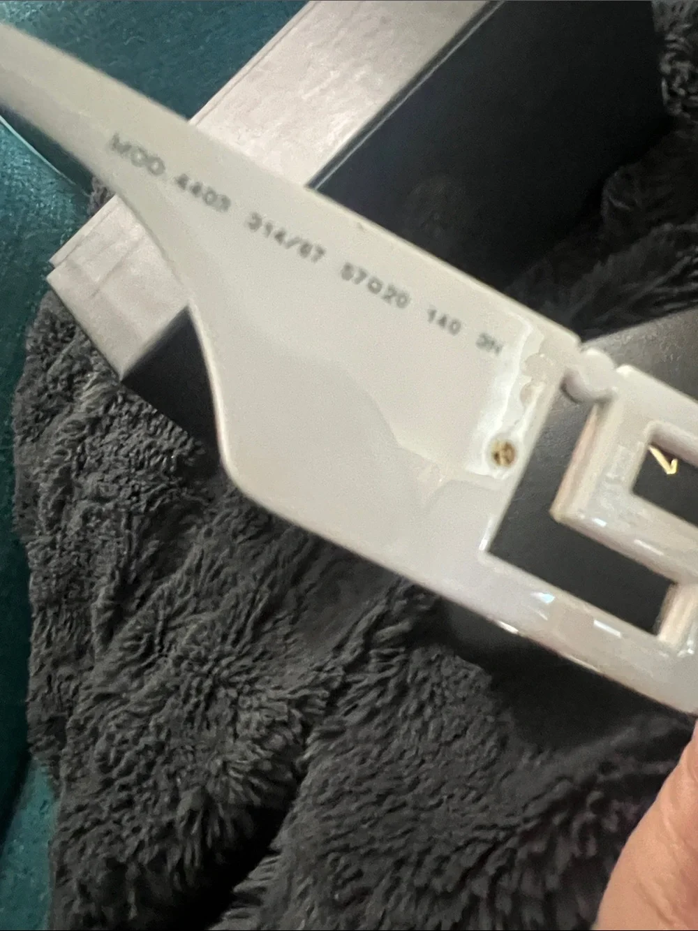 Versace White Frame oversized full inclusion Sunglasses with Dark Lenses